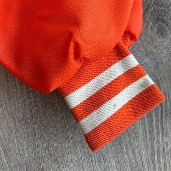 VINTAGE Weathercaster Patch Cominco American Orange Jacket Bomber Coat Medium - Picture 2 of 7